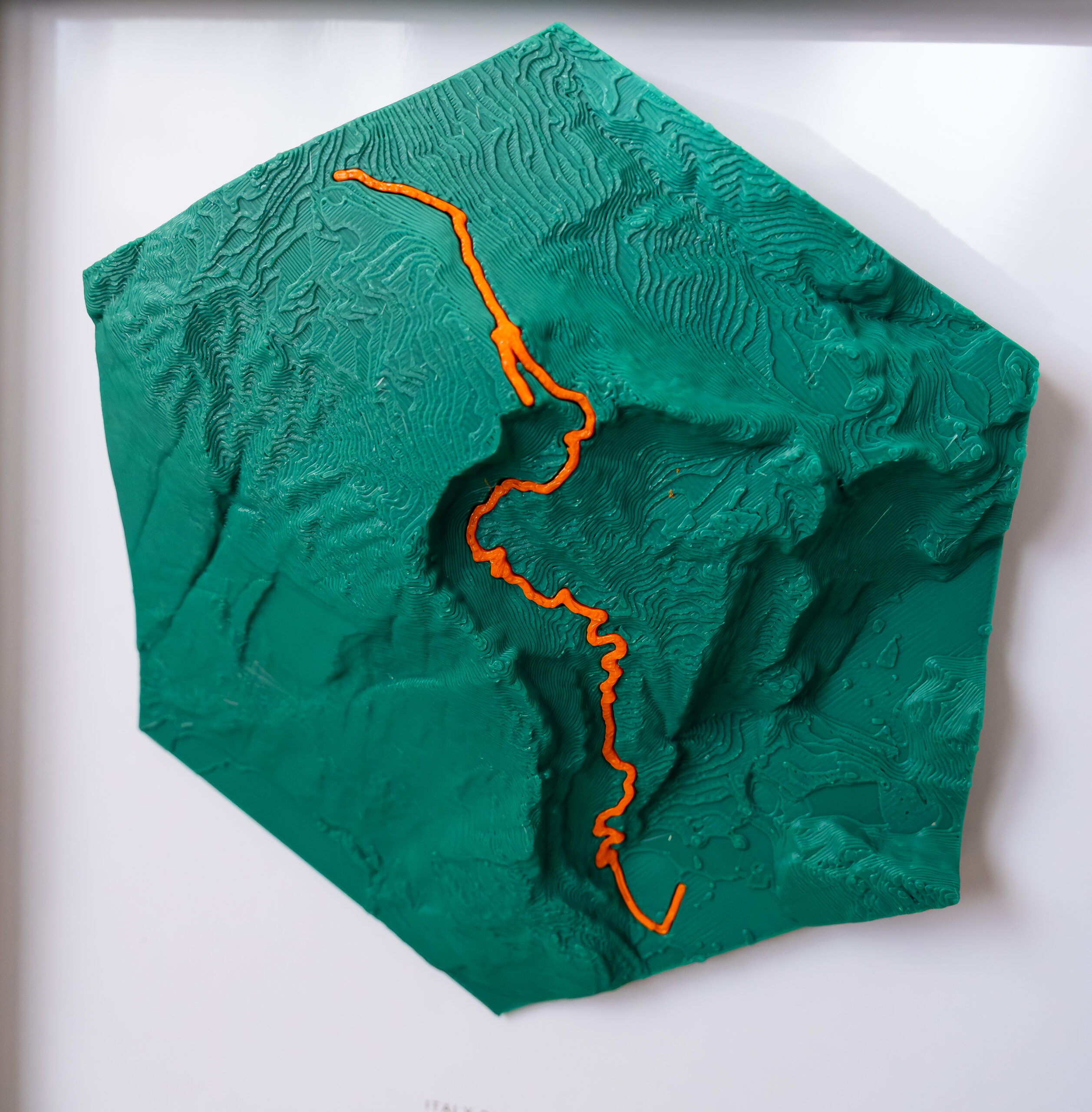 Detaliu relief 3D Maso Naranch cu traseu